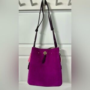 Kate Spade Purple Marti Suede Bucket Bag NWT